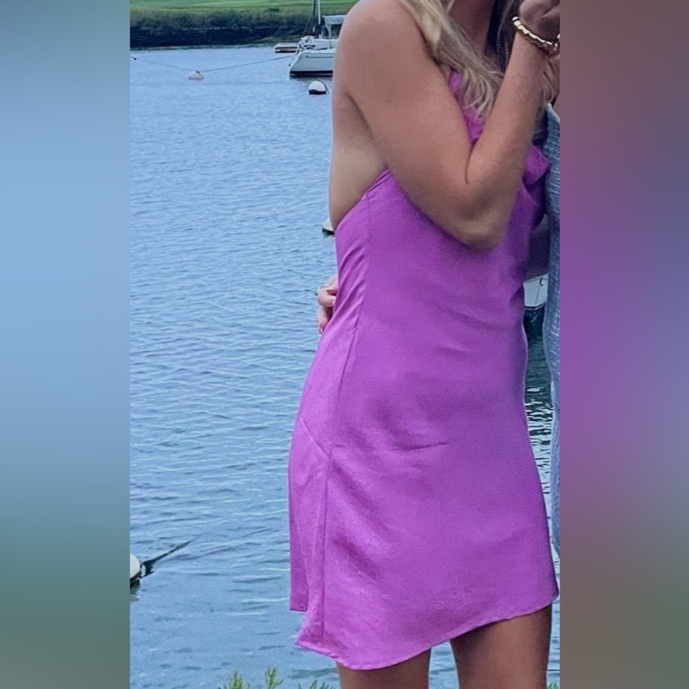 Princess Polly purple cowls neck slip dress